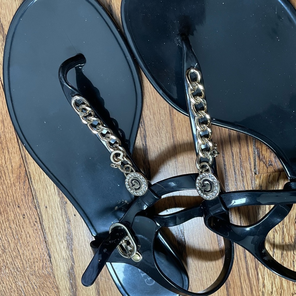 Elegant Black Chain Sandals